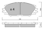 BPTO-1007 Sada brzdových destiček, kotoučová brzda AISIN