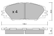 BPTO-1011 Sada brzdových destiček, kotoučová brzda AISIN