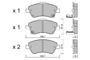 BPTO-1015 Sada brzdových destiček, kotoučová brzda AISIN