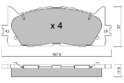 BPTO-1022 Sada brzdových destiček, kotoučová brzda Premium Advics AISIN