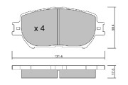 BPTO-1023 Sada brzdových destiček, kotoučová brzda AISIN