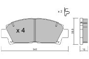 BPTO-1922 Sada brzdových destiček, kotoučová brzda Premium Advics AISIN