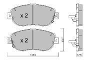 BPTO-1923 Sada brzdových destiček, kotoučová brzda AISIN