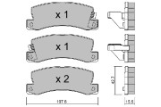 BPTO-2905 Sada brzdových destiček, kotoučová brzda Premium Advics AISIN