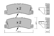 BPTO-2907 Sada brzdových destiček, kotoučová brzda Premium Advics AISIN