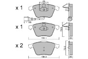 BPVW-1011 Sada brzdových destiček, kotoučová brzda AISIN