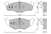 BPVW-1031 Sada brzdových destiček, kotoučová brzda AISIN