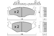 BPVW-1035 Sada brzdových destiček, kotoučová brzda Premium Advics AISIN