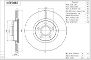 K6F908S Brzdový kotouč Premium Advics AISIN