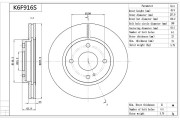 K6F916S Brzdový kotouč Premium Advics AISIN