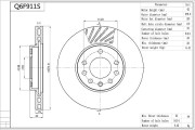 Q6F911S AISIN brzdový kotúč Q6F911S AISIN
