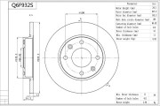 Q6F932S Brzdový kotouč Premium Advics AISIN