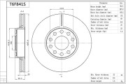 T6F841S Brzdový kotouč Premium Advics AISIN