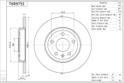 T6R975S Brzdový kotouč Premium Advics AISIN