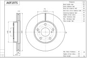 A6F197S AISIN brzdový kotúč A6F197S AISIN