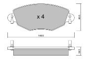 BPFO-1005 AISIN sada brzdových platničiek kotúčovej brzdy BPFO-1005 AISIN