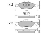 BPFO-1012 AISIN sada brzdových platničiek kotúčovej brzdy BPFO-1012 AISIN