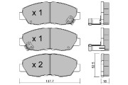 BPHO-1002 AISIN sada brzdových platničiek kotúčovej brzdy BPHO-1002 AISIN