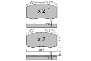 BPMB-1006 Sada brzdových destiček, kotoučová brzda Premium Advics AISIN