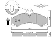 BPMB-1015 AISIN sada brzdových platničiek kotúčovej brzdy BPMB-1015 AISIN