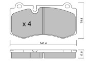 BPMB-1016 Sada brzdových destiček, kotoučová brzda Premium Advics AISIN