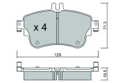 BPMB-1019 Sada brzdových destiček, kotoučová brzda Premium Advics AISIN