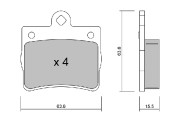 BPMB-2011 Sada brzdových destiček, kotoučová brzda Premium Advics AISIN