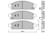 BPMI-1005 Sada brzdových destiček, kotoučová brzda Premium Advics AISIN