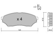 BPMI-2004 Sada brzdových destiček, kotoučová brzda Premium Advics AISIN