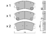 BPMZ-1001 Sada brzdových destiček, kotoučová brzda Premium Advics AISIN