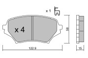 BPMZ-1004 AISIN sada brzdových platničiek kotúčovej brzdy BPMZ-1004 AISIN