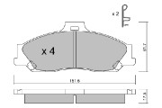 BPMZ-1006 AISIN sada brzdových platničiek kotúčovej brzdy BPMZ-1006 AISIN