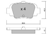 BPNI-2903 AISIN sada brzdových platničiek kotúčovej brzdy BPNI-2903 AISIN