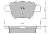 BPPE-2005 Sada brzdových destiček, kotoučová brzda Premium Advics AISIN