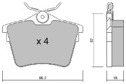 BPPE-2006 Sada brzdových destiček, kotoučová brzda Premium Advics AISIN