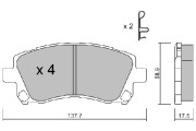 BPSB-1902 Sada brzdových destiček, kotoučová brzda Premium Advics AISIN