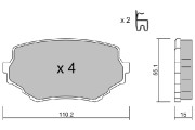 BPSZ-1902 Sada brzdových destiček, kotoučová brzda Premium Advics AISIN