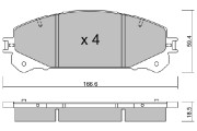 BPTO-1016 Sada brzdových destiček, kotoučová brzda Premium Advics AISIN