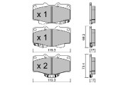 BPTO-1019 AISIN sada brzdových platničiek kotúčovej brzdy BPTO-1019 AISIN