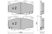 BPTO-1021 Sada brzdových destiček, kotoučová brzda Premium Advics AISIN