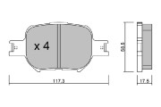 BPTO-1930 Sada brzdových destiček, kotoučová brzda Premium Advics AISIN