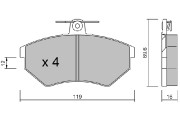 BPVW-1002 AISIN sada brzdových platničiek kotúčovej brzdy BPVW-1002 AISIN