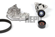PK00547 Vodní pumpa + klínový žebrový řemen HEPU