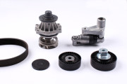 PK04723 Vodní pumpa + klínový žebrový řemen HEPU