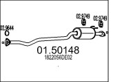 01.50148 Střední tlumič výfuku MTS