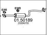 01.50189 Střední tlumič výfuku MTS