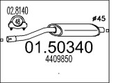 01.50340 Střední tlumič výfuku MTS