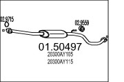01.50497 Střední tlumič výfuku MTS