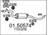 01.50574 Střední tlumič výfuku MTS