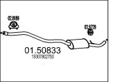 01.50833 Střední tlumič výfuku MTS